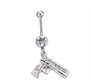 Zesen diamant rond <span class=keywords><strong>pistolet</strong></span> nombril bouton en acier inoxydable coeur nombril anneau pierre matériel principal oreille et ventre <span class=keywords><strong>Piercing</strong></span> bijoux - Product Image 4