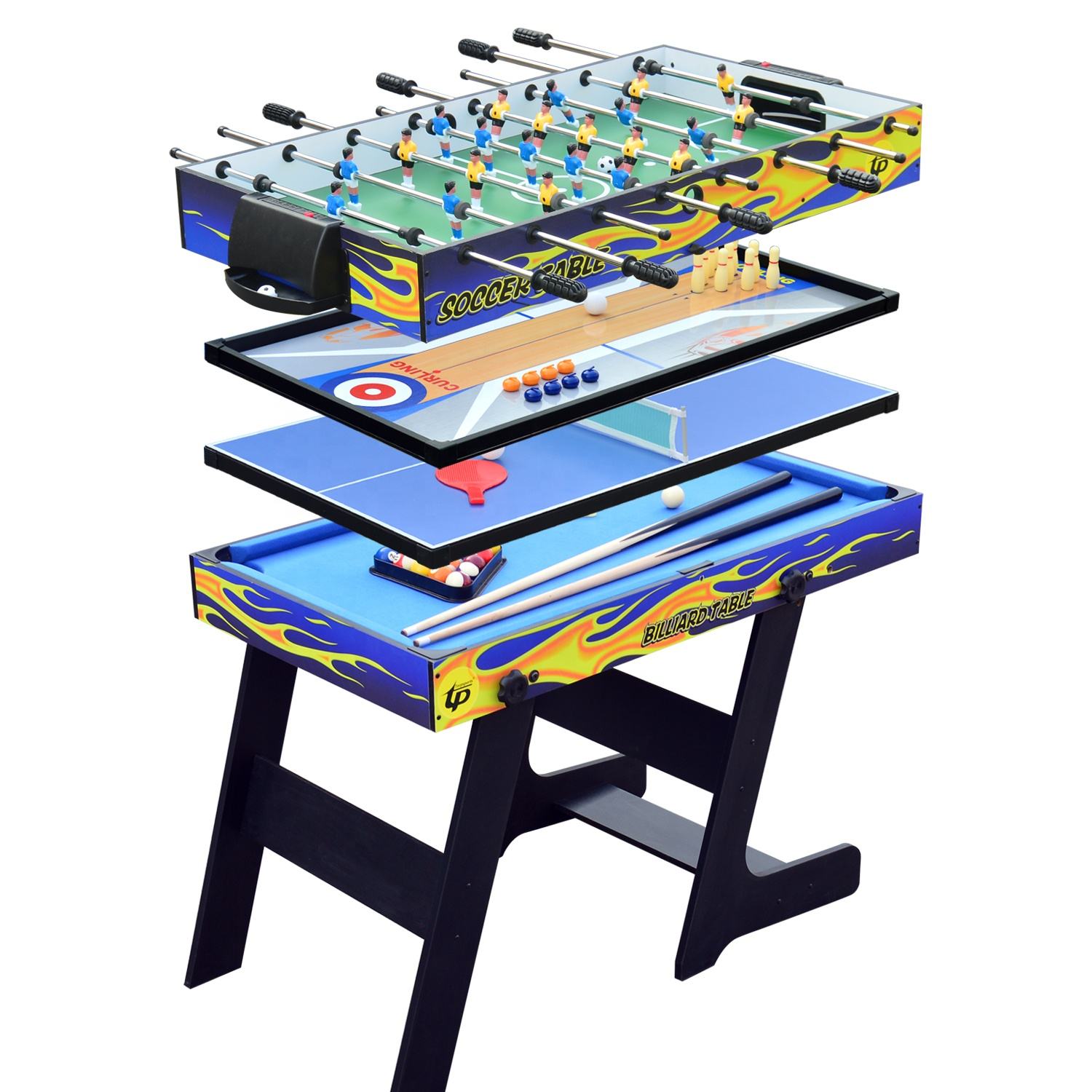 New 48 ''5 in1multi trò chơi bảng cho bi-a // shuffleboard/PING-PONG/Bowling/Footbal chơi