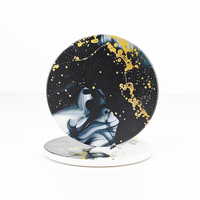 Sous-verre en céramique 10,3 cm blanc vierge personnalisable, absorbant, en liège, antidérapant, écologique, moderne, pour usage domestique, tapis isolant