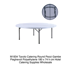 Mesa Plegable Redonda de Polietileno de Dos Piezas para Catering Ø 180 cm H 74 cm M1934 - Product Image 2