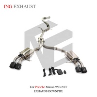 Système d'échappement en acier inoxydable ING avec soupapes pour Porsche Macan 95B 2.0T, silencieux arrière avec embouts quadruples et télécommande