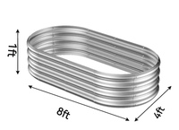 Nouveau design galvanisé surélevé lit de jardin jardinière enduit de poudre pour la maison cour décor extérieur légumes fleur Kits