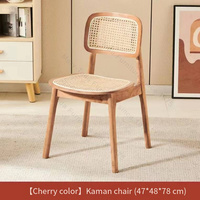 Chaise de salle à manger en rotin tressé avec pieds en bois massif et coussin, best-seller pour restaurant, hôtel et maison