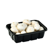 Barquettes d'emballage alimentaire jetables en PET bleu-noir de 350g (12oz) personnalisables pour champignons, idéales pour les supermarchés