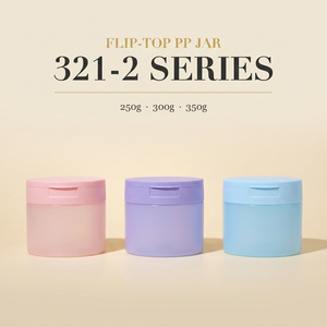 Pot en coton extra-large à couvercle rabattable 250-350g, ouverture large 83 mm, pot en plastique PP avec couvercle rabattable, certifié, faible MOQ, personnalisable - Product Image 1