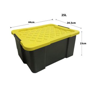 Heavy Duty impermeable 80L 6,6 galones PP almacenamiento de herramientas grandes caja resistente de plástico con tapa 25L - Product Image 3