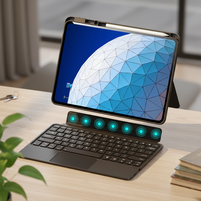 Wireless Split Keyboard Casing with Backlit BT Detachable Keyboard Compatible with iPad air 10.5"