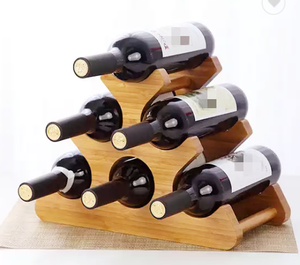 Soporte de madera para botellas de vino Estante de exhibición de vino decorativo de madera - Product Image 5