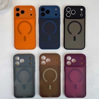 Coque de téléphone magnétique pour iPhone 12 13 14 15 16 17, effet peau mate, hybride, antichoc, protection anti-chute