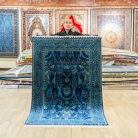 Tapis artisanal YILONG 122x183cm, tapisserie en soie nouée à la main