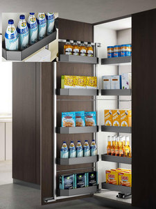 Nhà máy tùy chỉnh biệt thự hiện đại màu nâu có độ bóng cao tủ bếp và bàn lưu trữ đồ dùng nhà bếp - Product Image 6