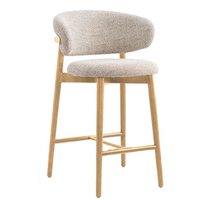 Chaise haute de bar en bois de style européen moderne et luxueux, tabouret de bar en bois moderne pour salle à manger, salon, comptoir, cuisine