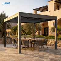 Pergola Bioclimatique Jiake avec Toit à Lames Orientables en Aluminium et Gouttière Étanche pour Projets de Terrasses de Salle à Manger de Cour de Villages de Vacances