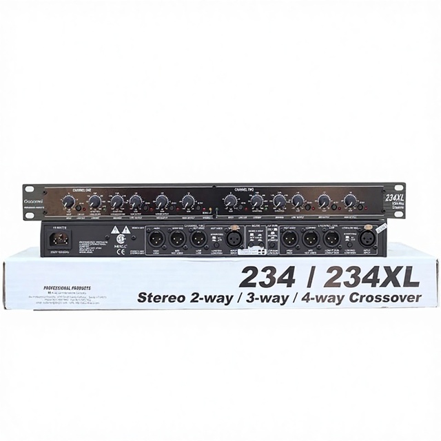 Gooermi 234XL High Quality 2/3/4-WAY Audio Stereo Sound Processing Crossover Audio EQ Sound Crossover for Stage Performance