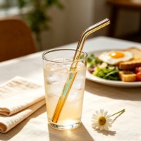 Pailles réutilisables en verre borosilicate de haute qualité 8 mm, transparentes et colorées, pour boissons, cocktails, jus, café, bar, maison, fête