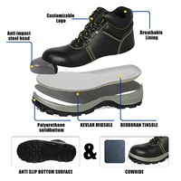 Chaussures de Sécurité, Bottes de Travail à Embout en Acier, Protection Industrielle, Chaussures de Protection Antidérapantes et Imperméables en Cuir