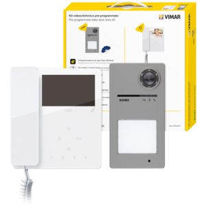 Kit de vidéophone Vimar avec écran LCD 4,3 pouces et programmation par application pour la sécurité domestique - Product Image 1