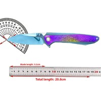 Couteau pliant en acier M390 finition miroir, manche en titane TC4 gravé au laser, EDC, extérieur, personnalisé, OEM