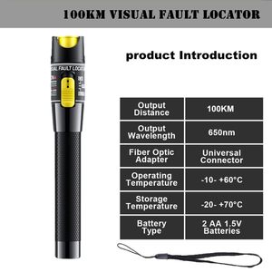 Visual Fault Locator (VFL) 100-120KM Fiber Optic <strong>Cable</strong> <strong>Tester</strong> Meter With Red Light Pen Light Source - Product Image 2