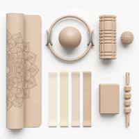 Equipo Profesional de Estudio, Goma TPE para Yoga y Pilates, Paquete de Inicio para Entrenamiento en Casa con Logotipo y Empaque Personalizados, Modelo YP.CB