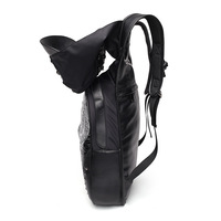 Sac à Dos Ordinateur Portable Unisexe Étanche en PU 3D, pour Étudiants, avec Doublure en Nylon et Fermeture Éclair