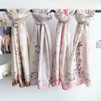 Nouveauté : Foulards et écharpes en polyester à motif floral, légers et doux au toucher, pour l'été, pour femmes