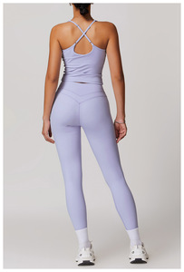 Commercio all'ingrosso delle donne 5 pezzi del <span class=keywords><strong>reggiseno</strong></span> del carro armato delle colture delle parti del <span class=keywords><strong>reggiseno</strong></span> di lavoro della Ropa Deportiva dell'abbigliamento della palestra indossano i set di Fitness Activewear per le donne - Product Image 5