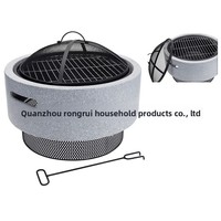 Barbecue portable d'extérieur au charbon de bois pour grillades et chauffage