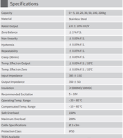 LF-605N Sensor kekuatan sel muatan industri Output sinyal Analog baja tahan karat sel beban Sensor kekuatan 0-200kg