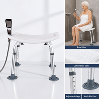 Chaise de douche et de bain en alliage d'aluminium Simplywalk 150 kg, large, pour paraplégiques, certifiée MDR CE, support distributeur