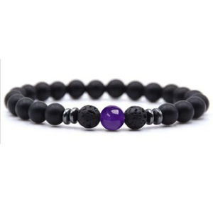 <span class=keywords><strong>Bracelet</strong></span> élastique en perles de pierre de lave volcanique naturelle de 8mm en gros diffuseur de pierres précieuses de guérison pour <span class=keywords><strong>bracelet</strong></span> à breloques à la mode - Product Image 4