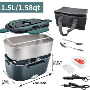 DaoSheng, superventas, 1.5L, 110V, 12V/24V, portátil, de acero inoxidable 304, calentador eléctrico de alimentos con autocalentamiento, fiambrera Bento Tiffin - Product Image 2