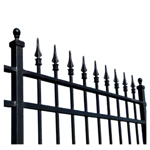 Customized Security Wrought Iron Fence Cheap Metal Iron Bar Fence and Gates for Garden Decorative Metal Fence in USA Market