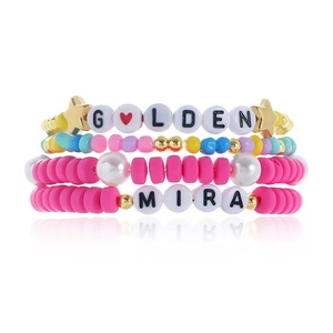 Fang Heng Women's 3Pcs <strong>Stackable</strong> Stretch Friendship Charm <strong>Bracelet</strong> Kpop Trendy Crystal Demon Fine Geometric Shape <strong>Bracelets</strong> - Product Image 4