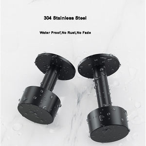 Hôtel Salle <span class=keywords><strong>de</strong></span> bain Cuisine Moderne Petit arrêt <span class=keywords><strong>de</strong></span> porte Acier inoxydable Noir satiné avec tête en caoutchouc Protecteur mural Butées <span class=keywords><strong>de</strong></span> porte en verre - Product Image 6