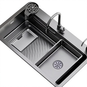 Kitchen <b>Sink</b> Stainless Steel Double Bowl with <b>Drainer</b> Board Right Hand - Product Image 1