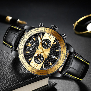 <span class=keywords><strong>Montre</strong></span> automatique de luxe pour <span class=keywords><strong>homme</strong></span>, boîtier noir et or, aiguilles, plusieurs sous-cadrans décoratifs, fenêtre de calendrier simple, acier inoxydable, étanche - Product Image 4