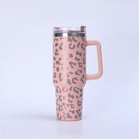 Vaso Térmico Personalizado de Acero Inoxidable de Doble Pared con Estampado de Leopardo, 40 oz, para Camping, Mantiene la Temperatura de 6 a 12 Horas