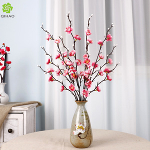 Mini fleurs artificielles en soie rouge Qihao, forme de fleur de prunier, pour la décoration de la maison au Nouvel An chinois - Product Image 4