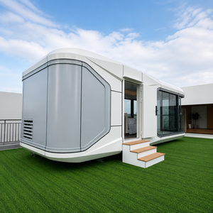 Capsule spatiale préfabriquée de 20 pieds, style Mid-Century Modern, en alliage d'aluminium, mobile et modulaire, pour usage comme mini-maison, bureau de jardin, chambre à coucher ou chambre d'hôtes - Product Image 3
