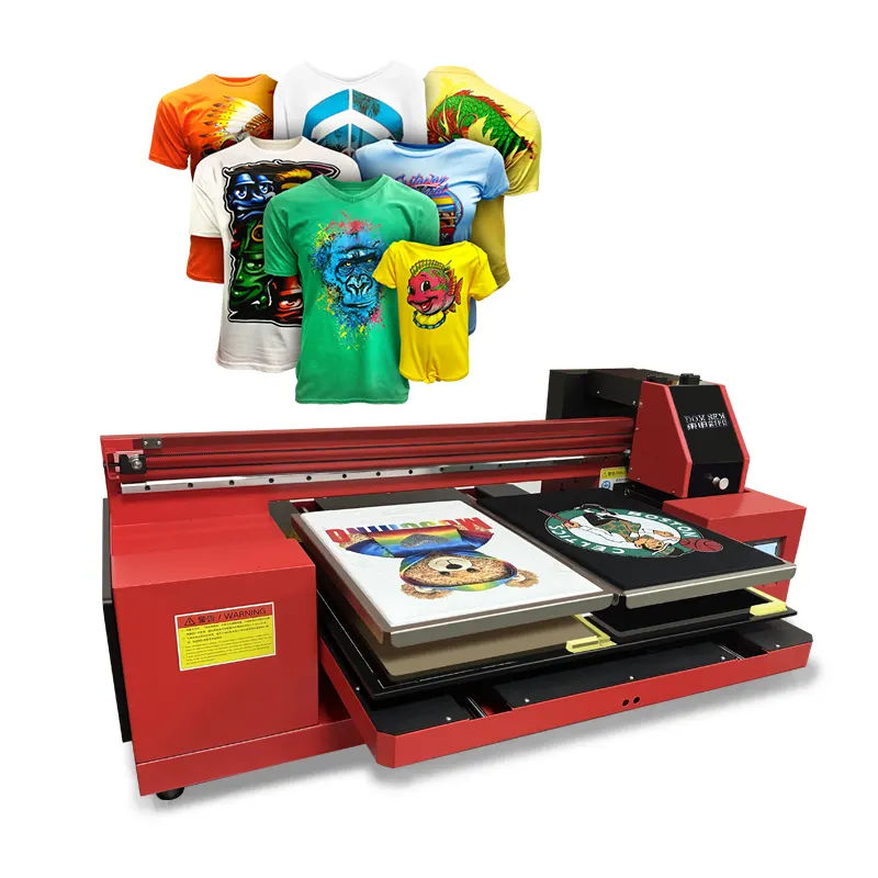 Domsem Dual Station Digitale Dtg Printer Direct Naar Kleding Direct Naar Kleding Flatbed Dtg Printer T-Shirt Drukmachine