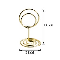 Support photo et porte-carte de table moderne, simple, DIY, en métal chromé à double cercle, écologique et durable pour mariage