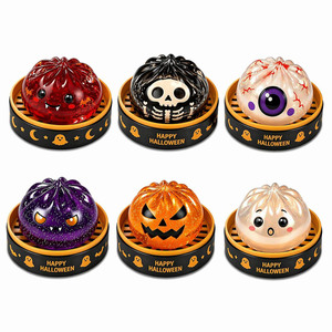 Juguete Blandito de Halloween con Logotipo Personalizado, Diseño de Dumpling, con Purpurina Transparente y Cuentas de Agua, Juguete Antiestrés, Caja de Regalo para Fiestas, Venta al por Mayor - Product Image 1