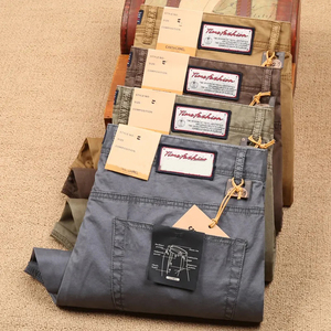 Pantaloni Chino Classici da Uomo, Vestibilità Dritta, Casual Business, Morbidi Pantaloni <span class=keywords><strong>Kaki</strong></span> da Lavoro - Product Image 1