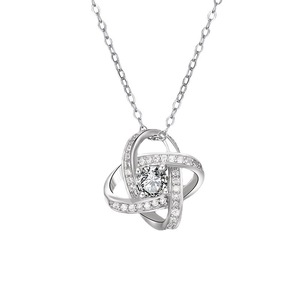 סיטונאי אהבת לב קשר קריסטל תליון שרשרת לנשים Valentine's Day תכשיטי מתנה