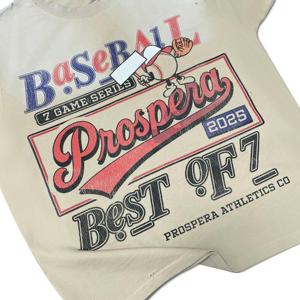 T-shirt à manches courtes pour homme, beige, imprimé baseball, coupe classique, décontracté, 100% coton tricoté, effet vieilli - Product Image 5