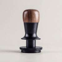 Tasseur à café en bois de noyer et acier inoxydable à force constante ; Marteau à force équilibrée à rebond automatique de type poussoir ; Compatible