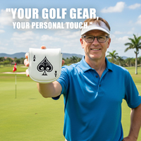 Vente en gros d'usine de housses de tête de club de golf, housses de putter magnétiques à motif poker, housses de tête de club de golf personnalisées avec logo, cuir PU