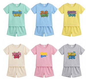 Lotes Mixtos de Ropa de Verano para Niños de 3-6 Años, Camisetas de Algodón Transpirable con Cuello Redondo, Estampado de Grafiti, Manga Corta y Sin Mangas, Secado Rápido - Product Image 1