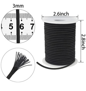Cordon Élastique <span class=keywords><strong>3</strong></span> mm Corde Élastique Ronde Colorée Rouleau de 144 Yards Caoutchouc Amortisseur 1/8" Extensible Rond Noir Blanc Cordons Élastiques <span class=keywords><strong>3</strong></span> mm - Product Image 3